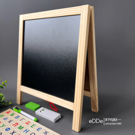  Двухсторонний деревянный мольберт для рисования и обучения с алфавитом | Магнитно-маркерная доска 